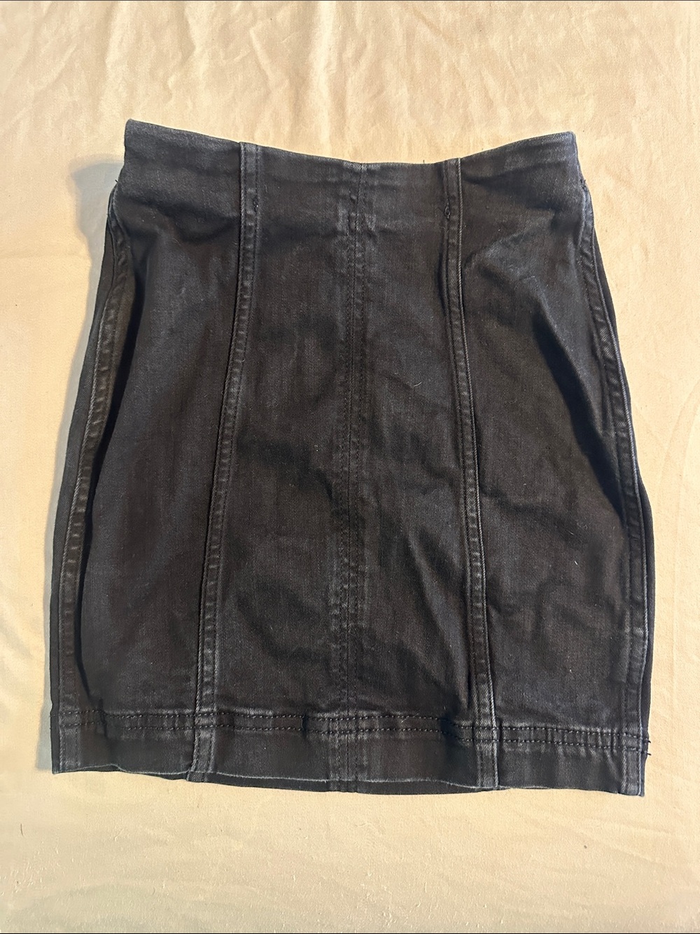 Free People Black Panel Mini Skirt